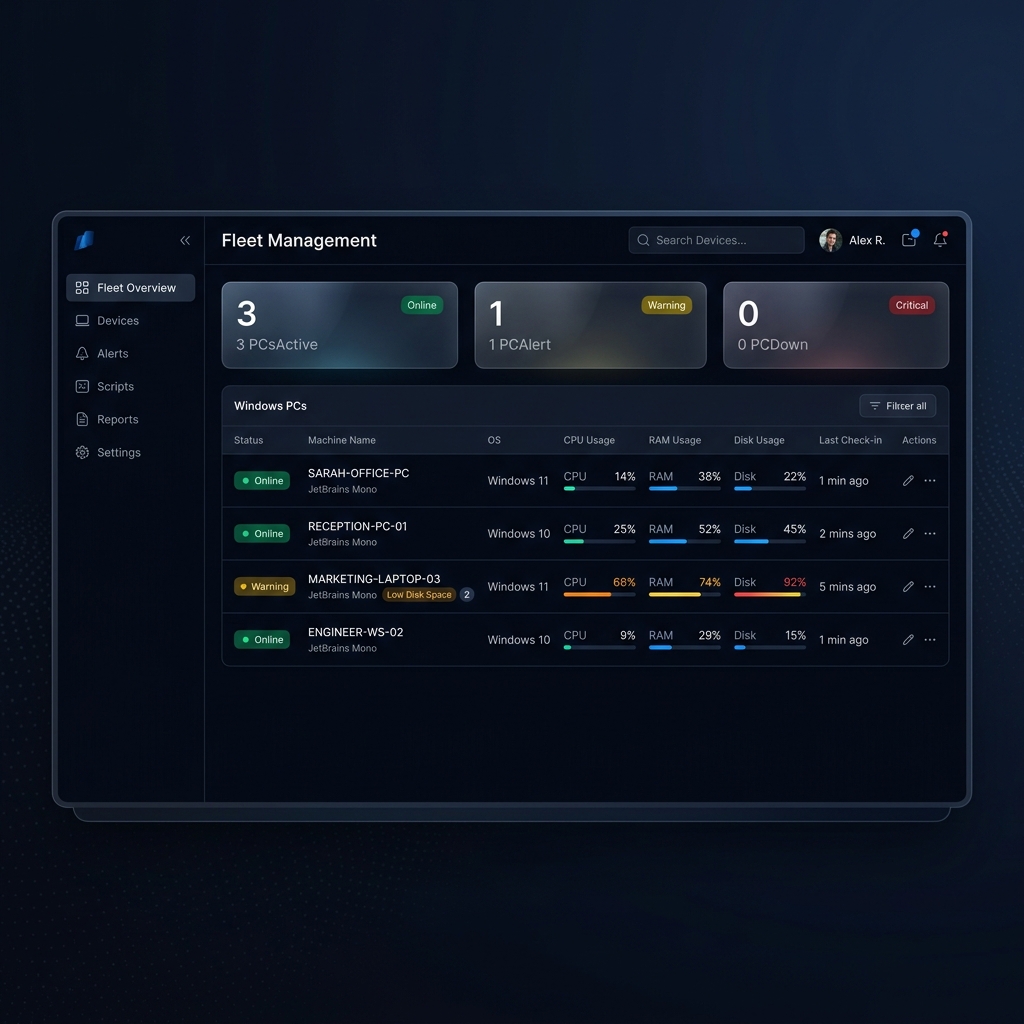 SmartPC Fleet Management Dashboard